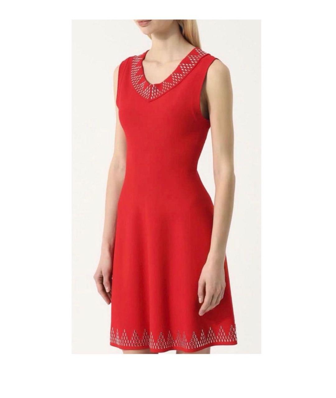 ALAIA Красное вискозное повседневное платье, фото 4