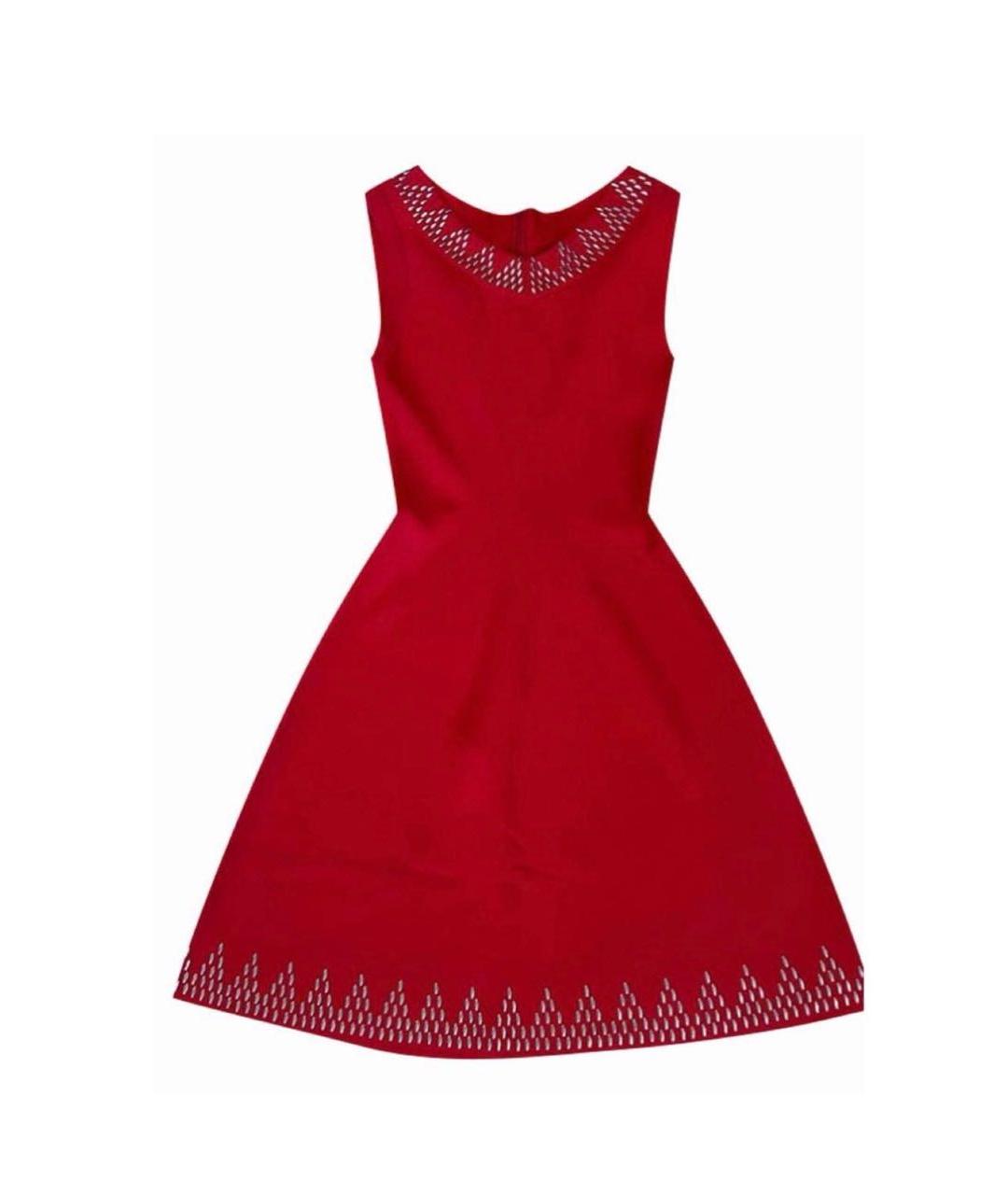 ALAIA Красное вискозное повседневное платье, фото 1