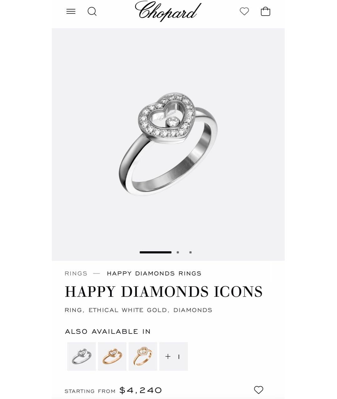 CHOPARD Белое кольцо из белого золота, фото 2