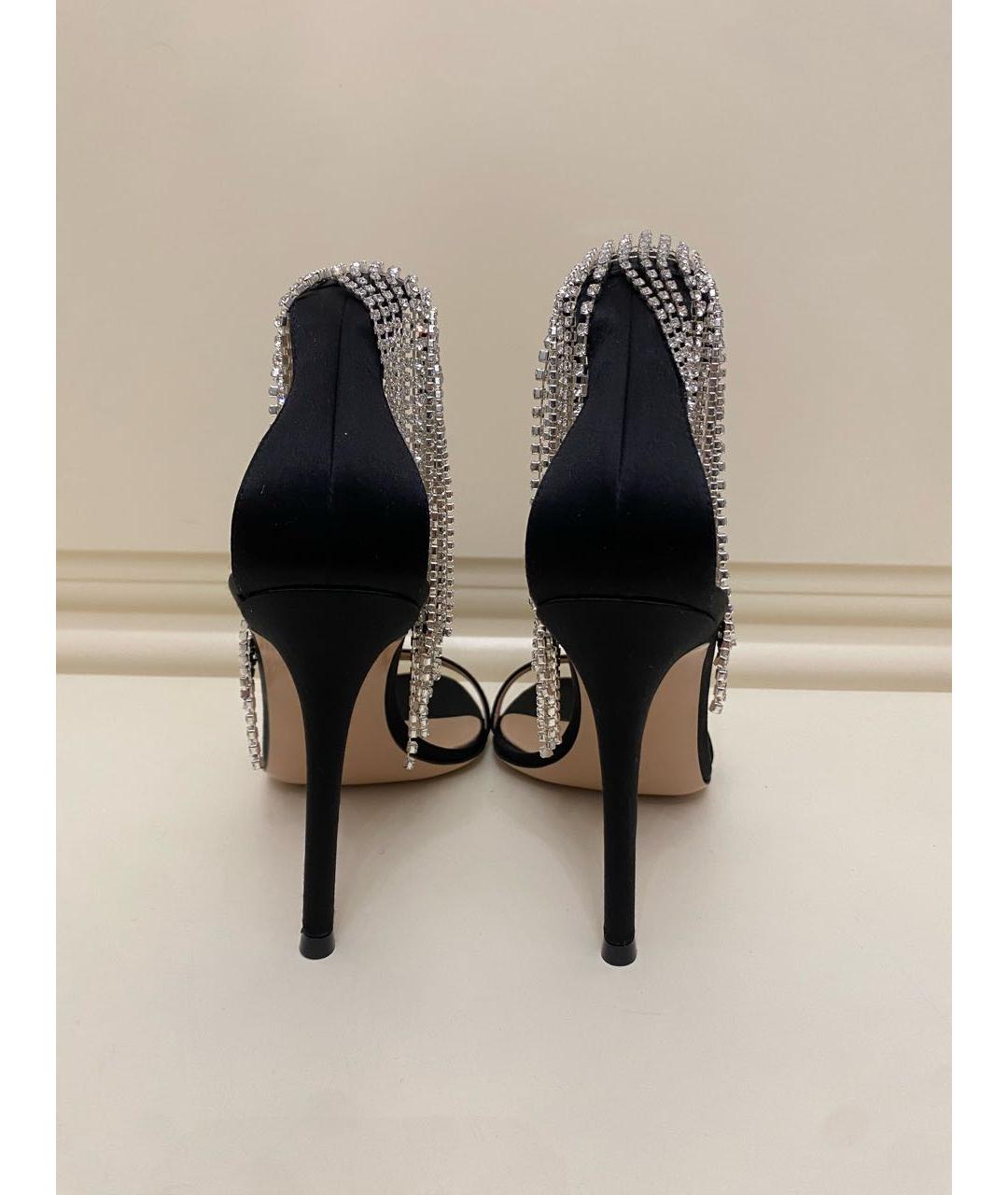 GIANVITO ROSSI Черные текстильные босоножки, фото 3