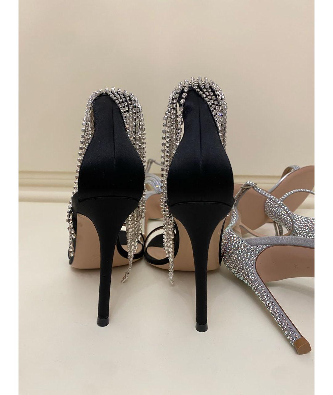 GIANVITO ROSSI Черные текстильные босоножки, фото 6