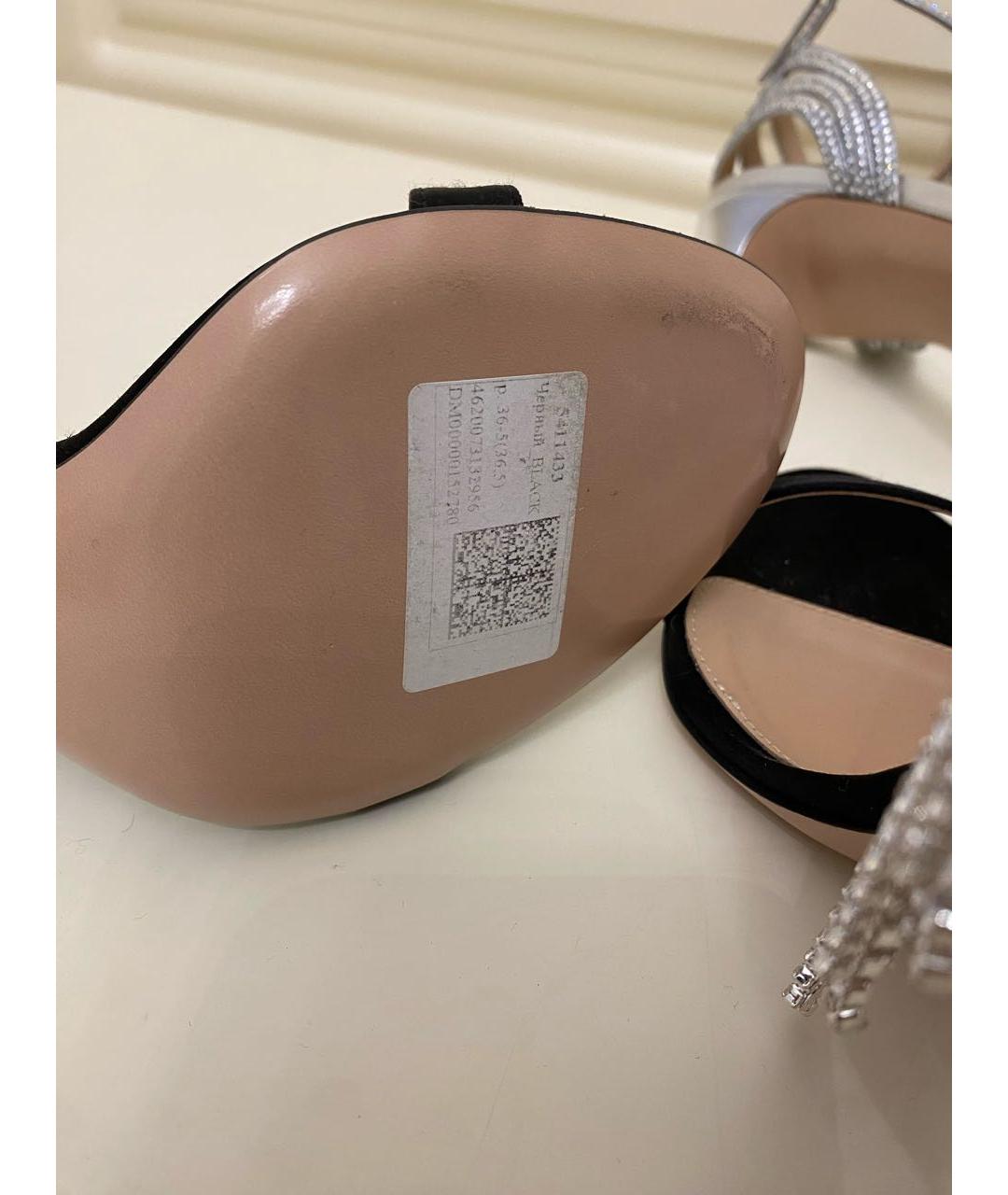 GIANVITO ROSSI Черные текстильные босоножки, фото 5