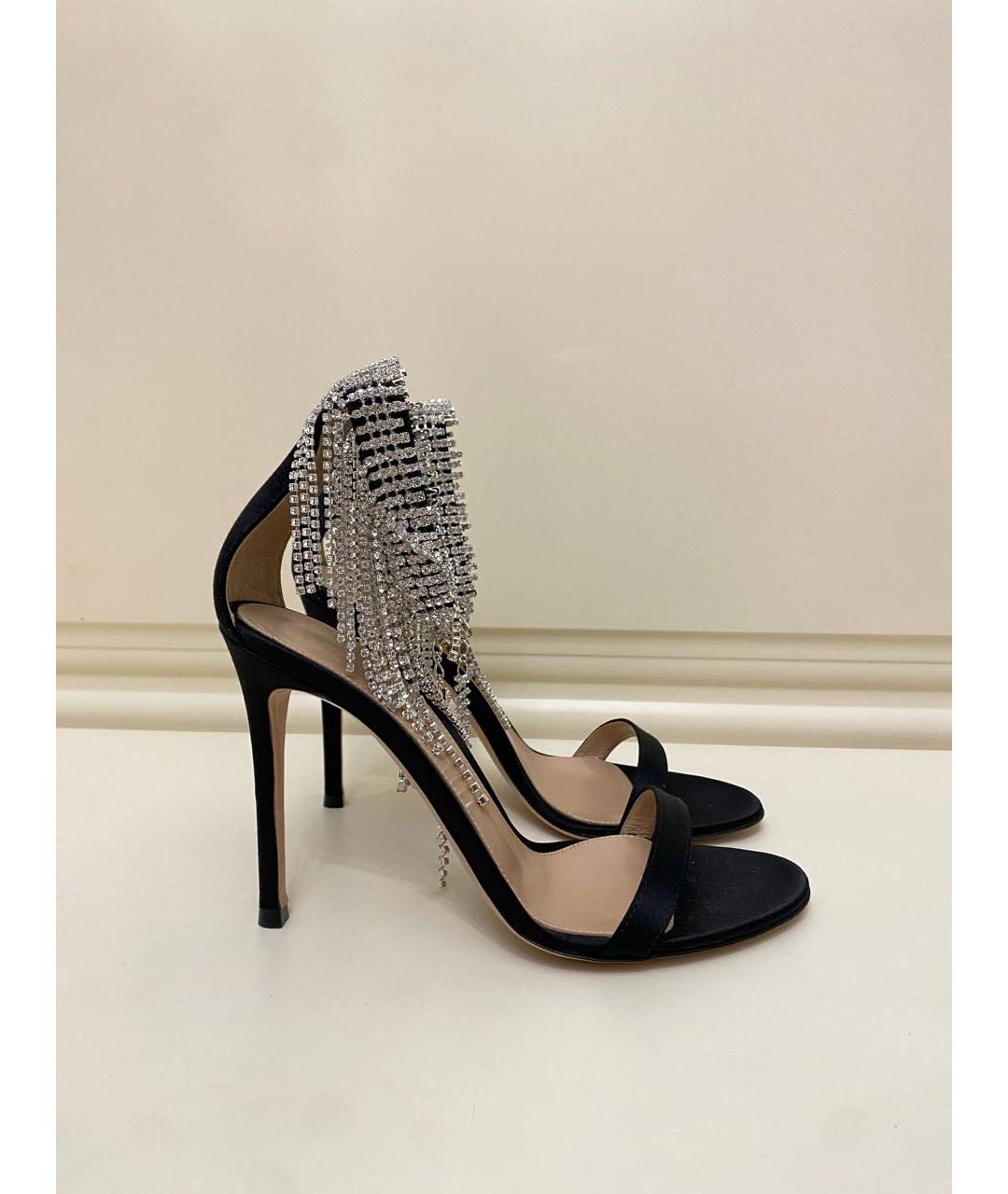 GIANVITO ROSSI Черные текстильные босоножки, фото 9