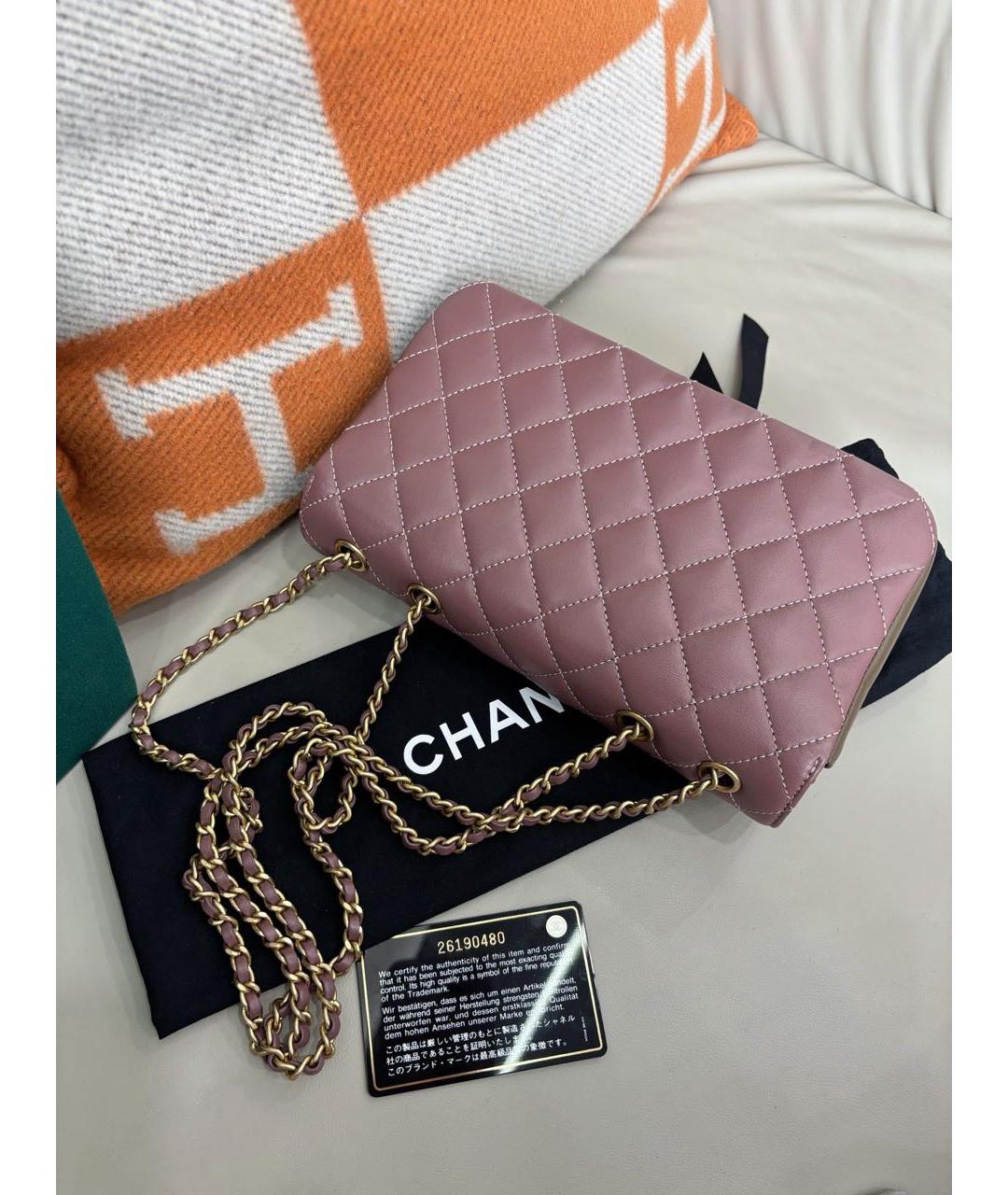 CHANEL Розовая кожаная сумка через плечо, фото 4