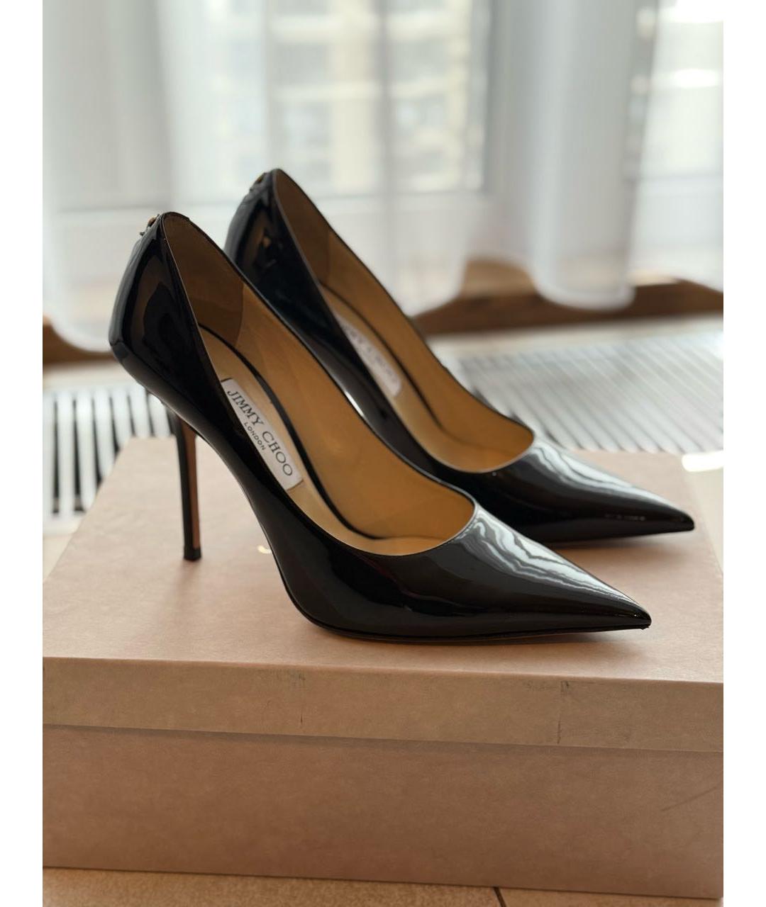 JIMMY CHOO Черные туфли из лакированной кожи, фото 6