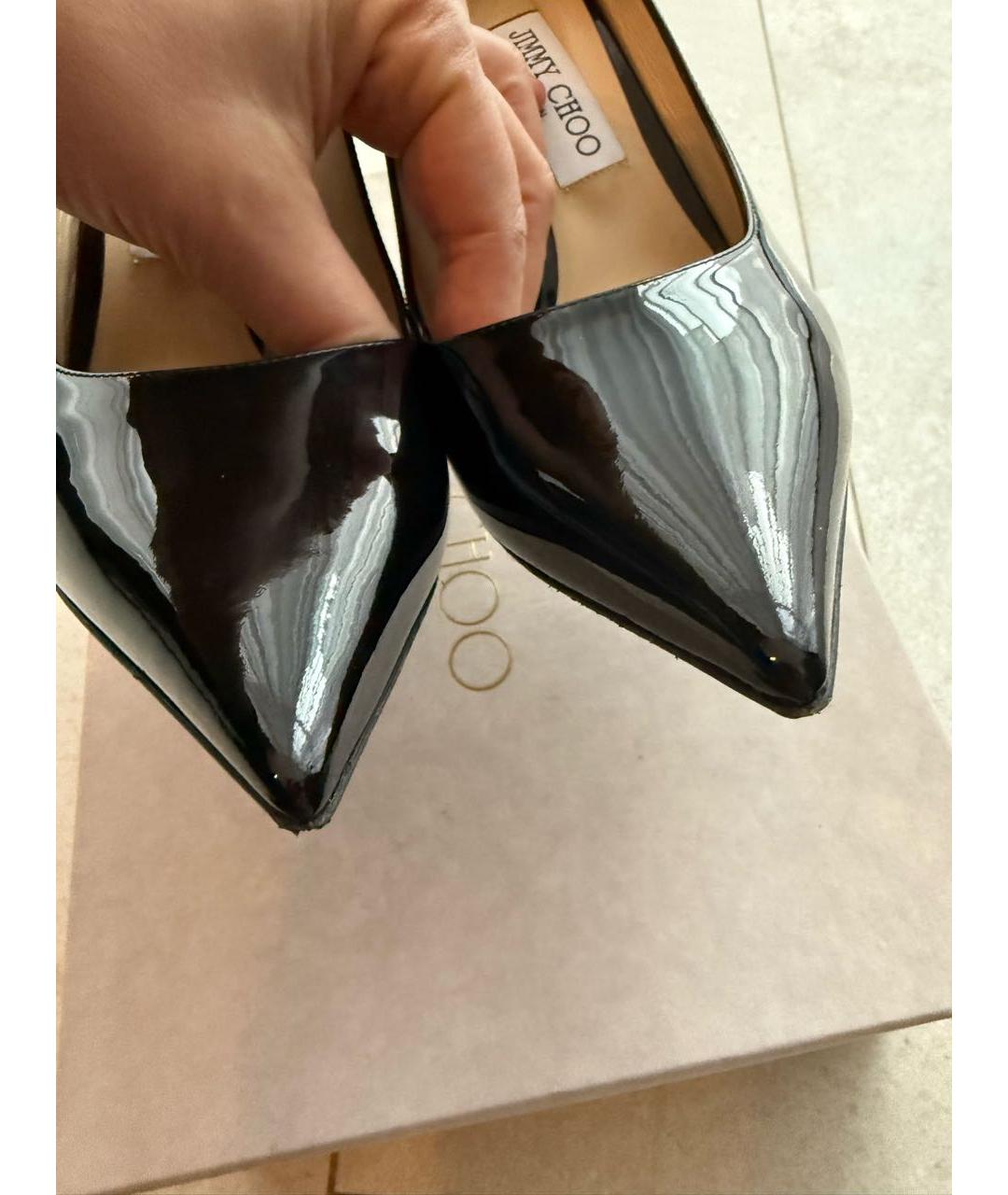 JIMMY CHOO Черные туфли из лакированной кожи, фото 7