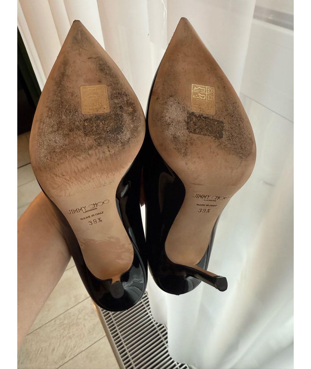 JIMMY CHOO Черные туфли из лакированной кожи, фото 5