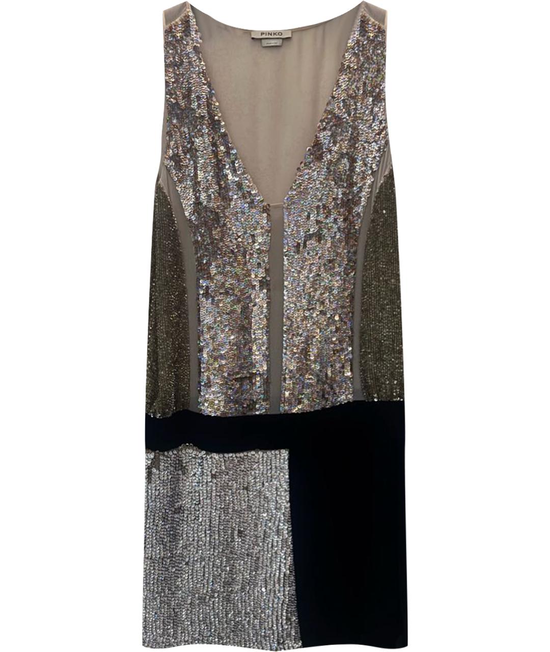 PINKO Золотое полиэстеровое коктейльное платье, фото 1