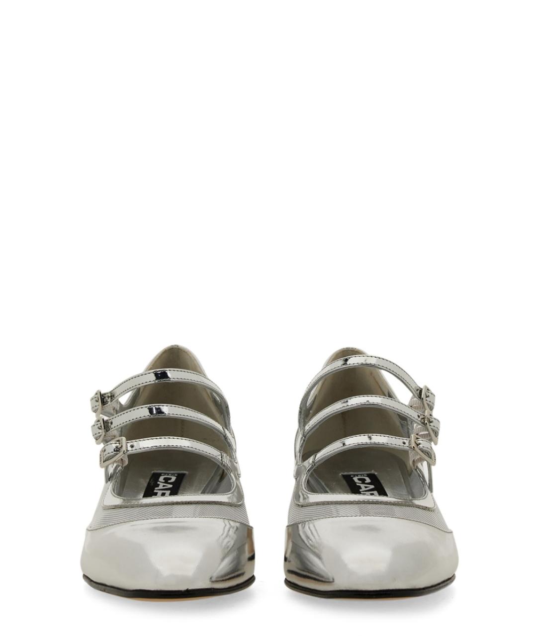 CAREL Серебряные кожаные лодочки на низком каблуке, фото 3