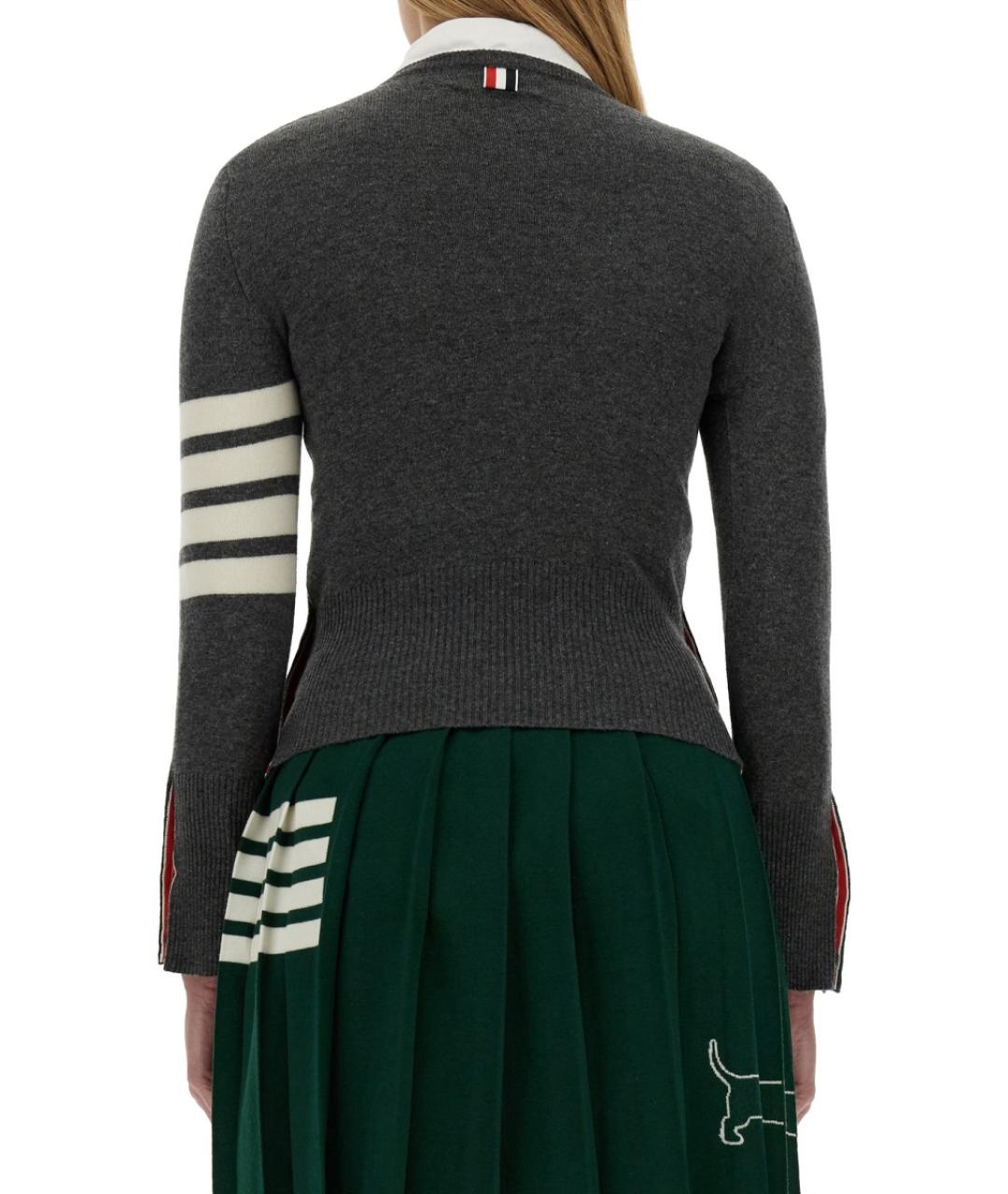 THOM BROWNE Серый кашемировый джемпер / свитер, фото 4