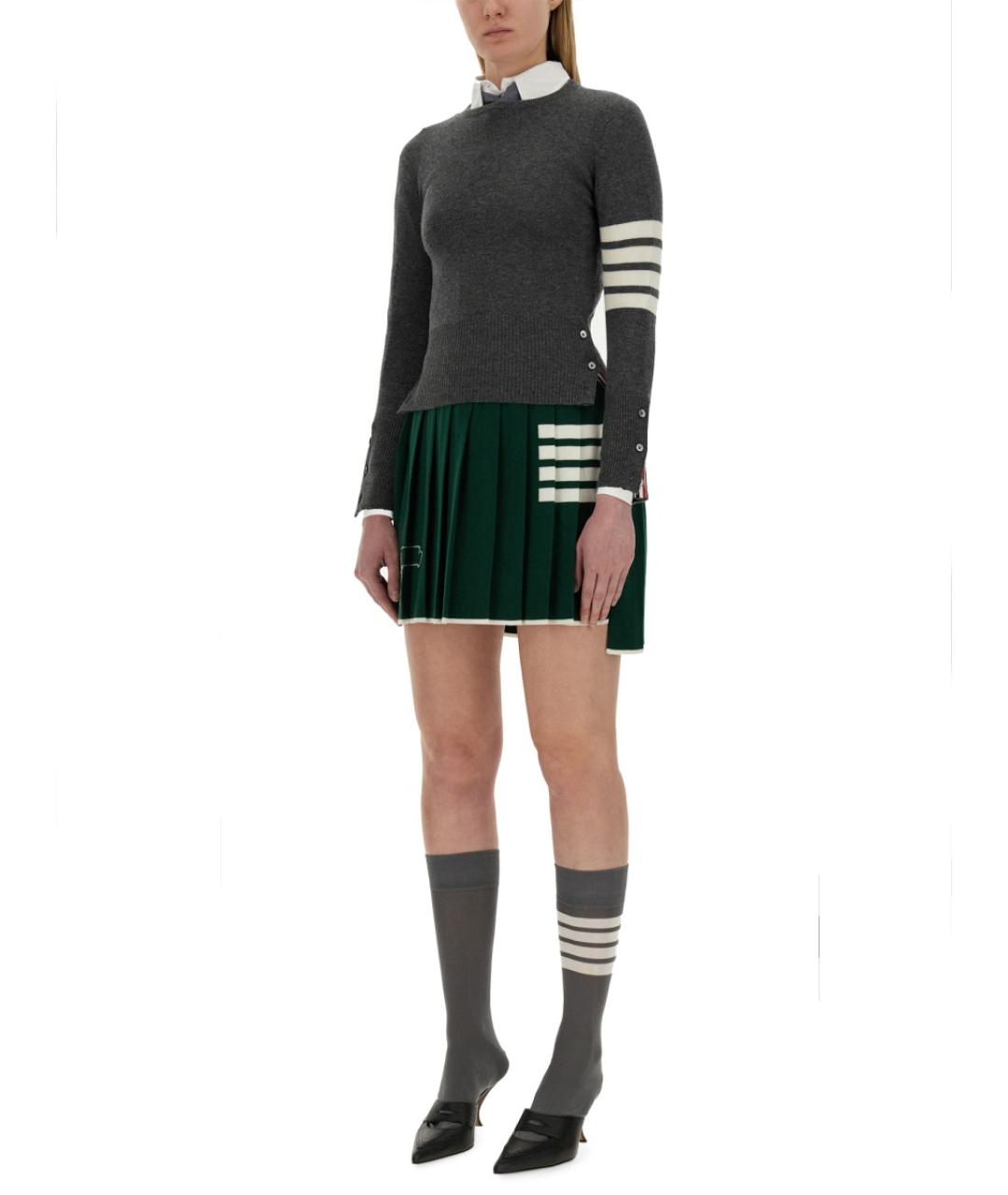 THOM BROWNE Серый кашемировый джемпер / свитер, фото 3