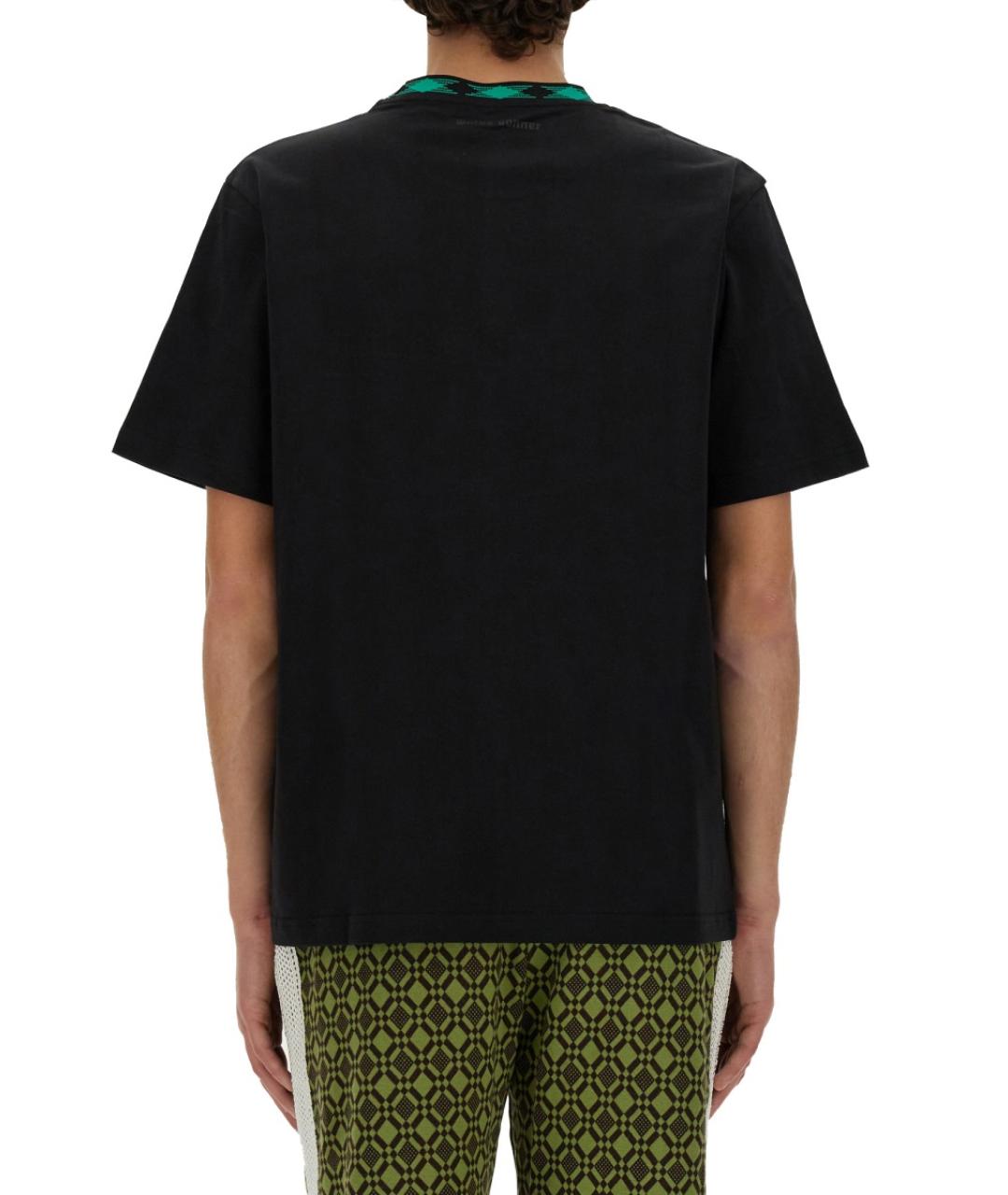 WALES BONNER Черная хлопковая футболка, фото 3