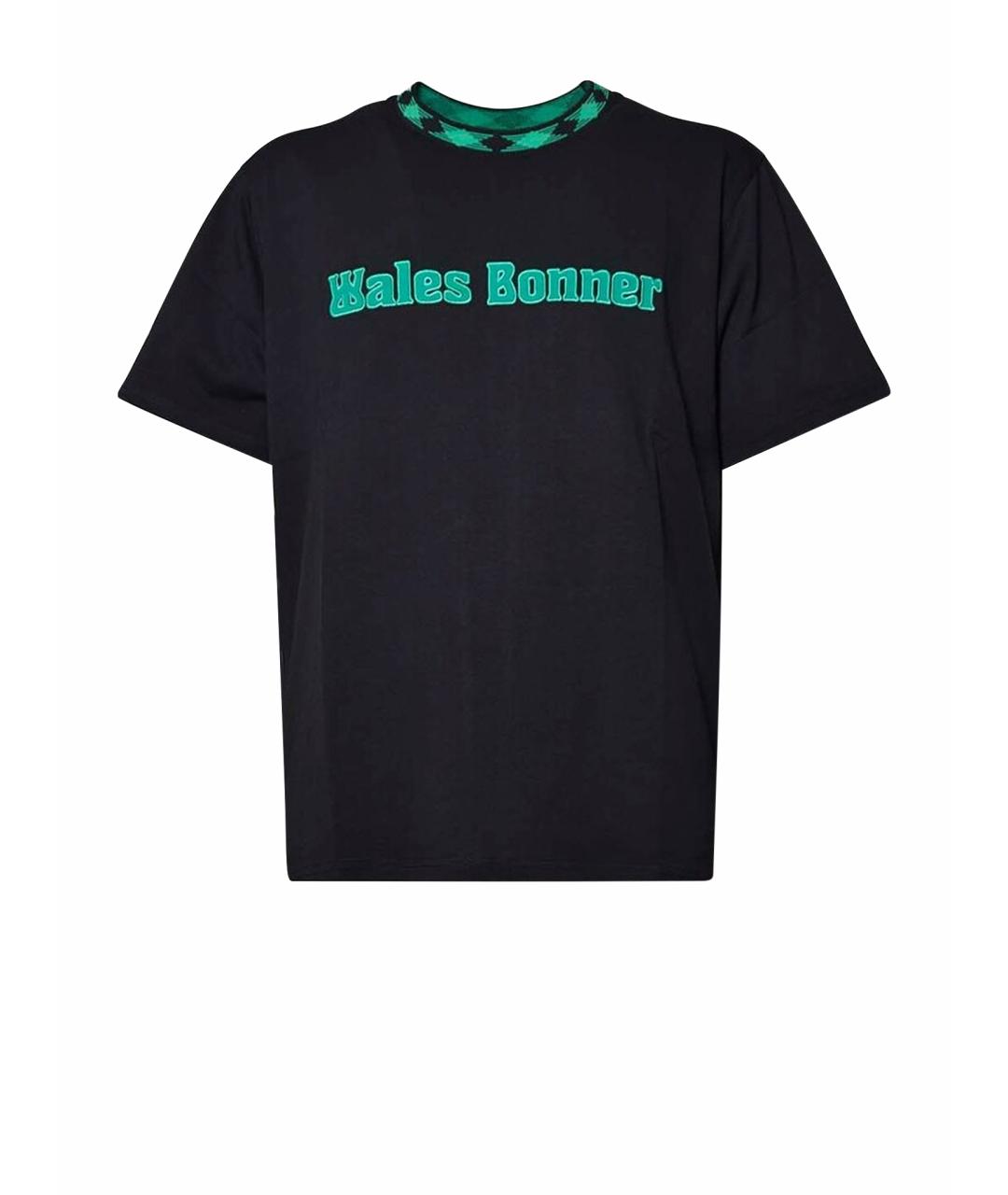 WALES BONNER Черная хлопковая футболка, фото 1