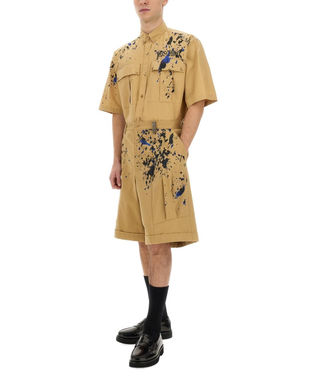 MOSCHINO Бежевые полиэстеровые шорты, фото 2