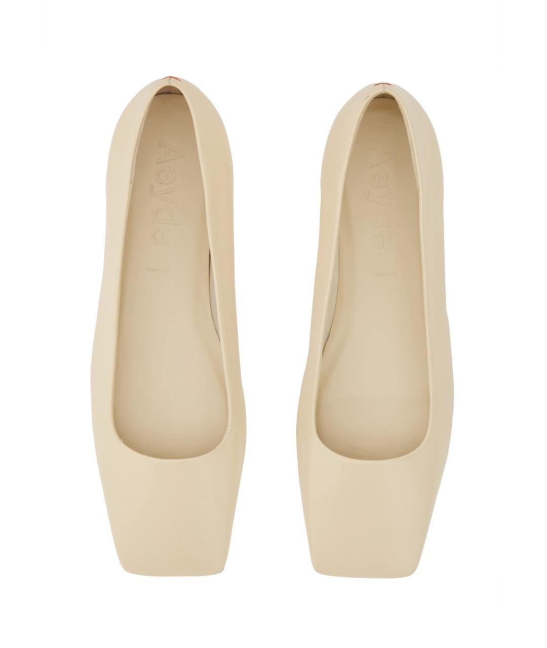 AEYDE Белые кожаные балетки, фото 2