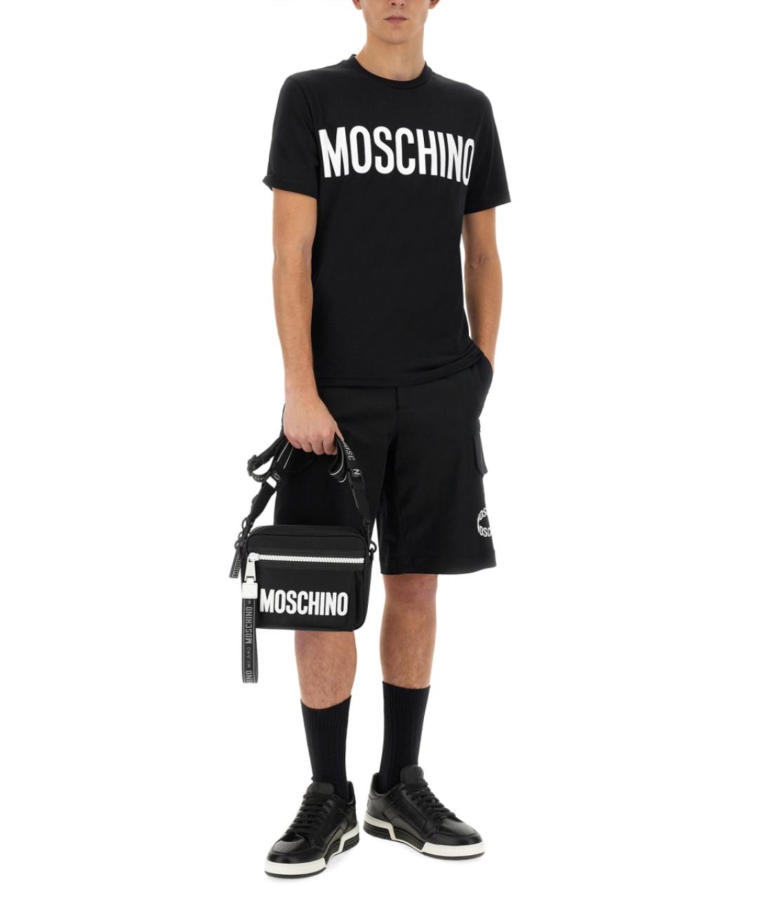 MOSCHINO Черные хлопковые шорты, фото 3