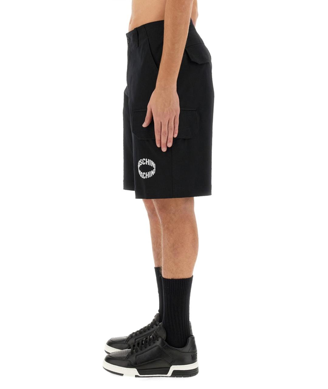 MOSCHINO Черные хлопковые шорты, фото 4