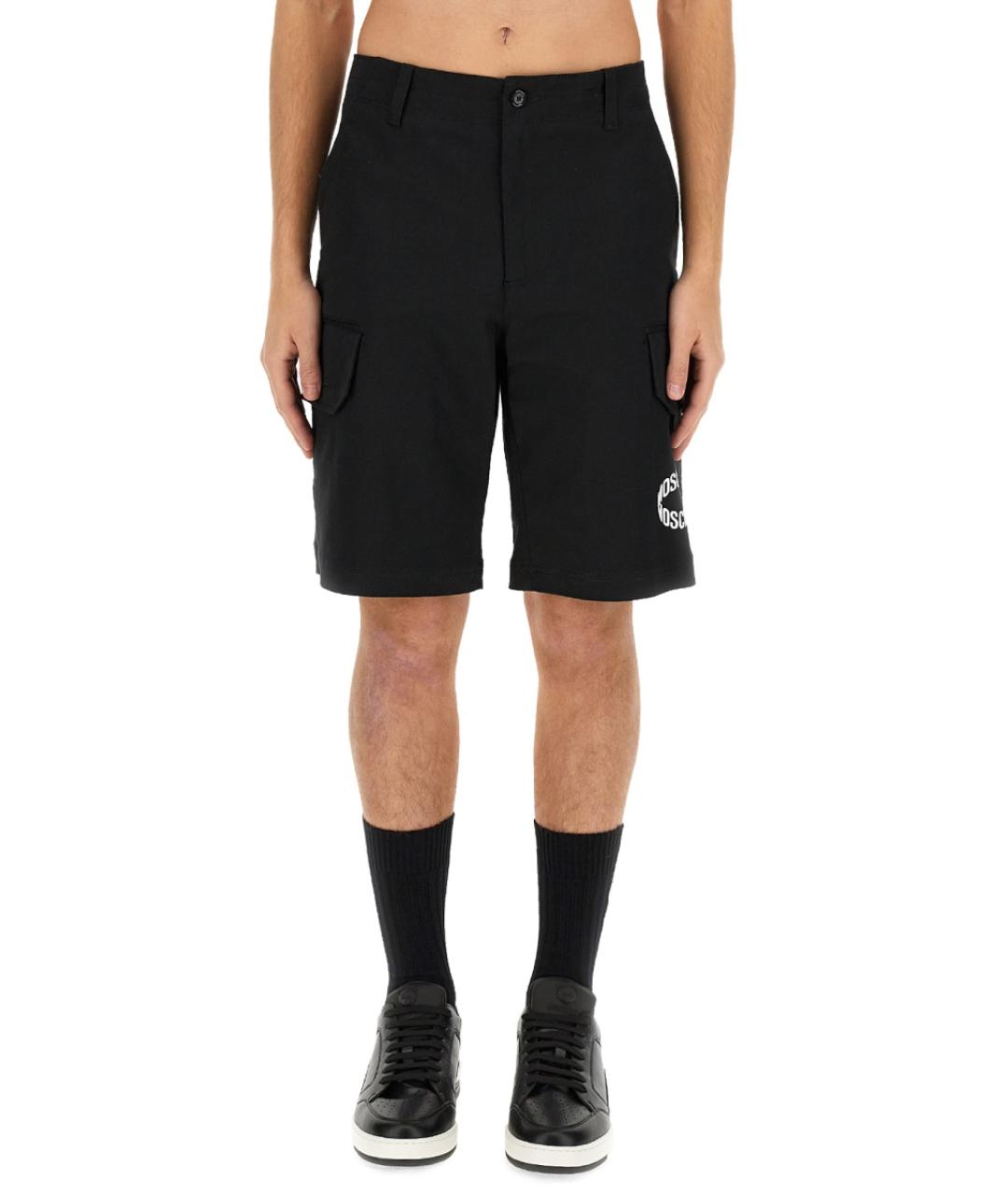 MOSCHINO Черные хлопковые шорты, фото 2