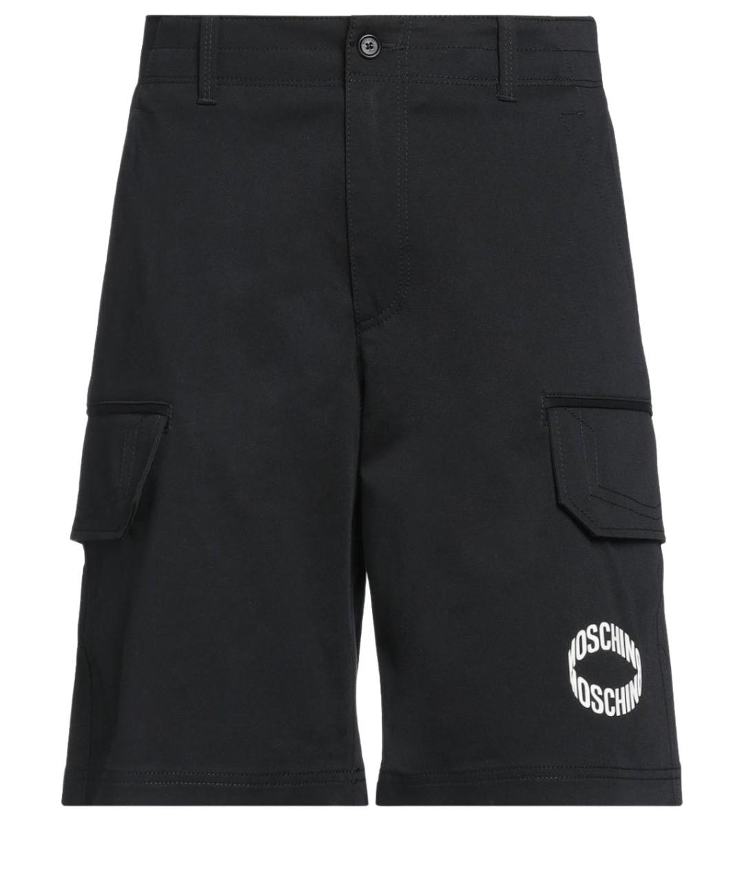 MOSCHINO Черные хлопковые шорты, фото 1