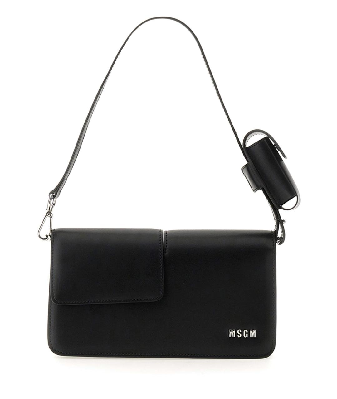 MSGM Черная кожаная сумка через плечо, фото 1