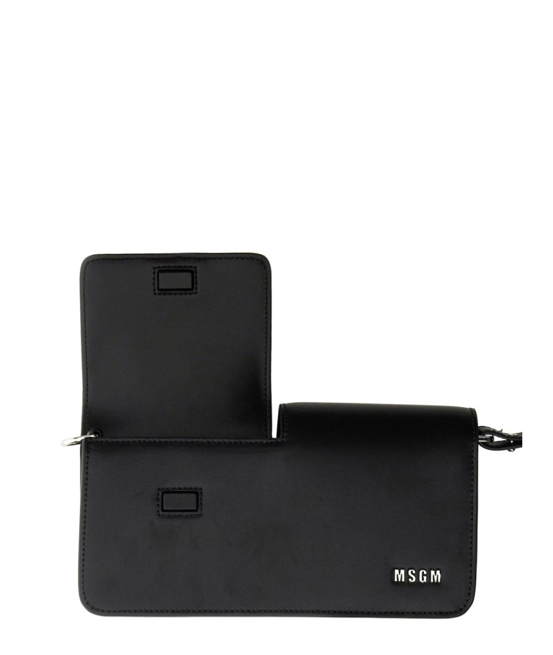 MSGM Черная кожаная сумка через плечо, фото 3