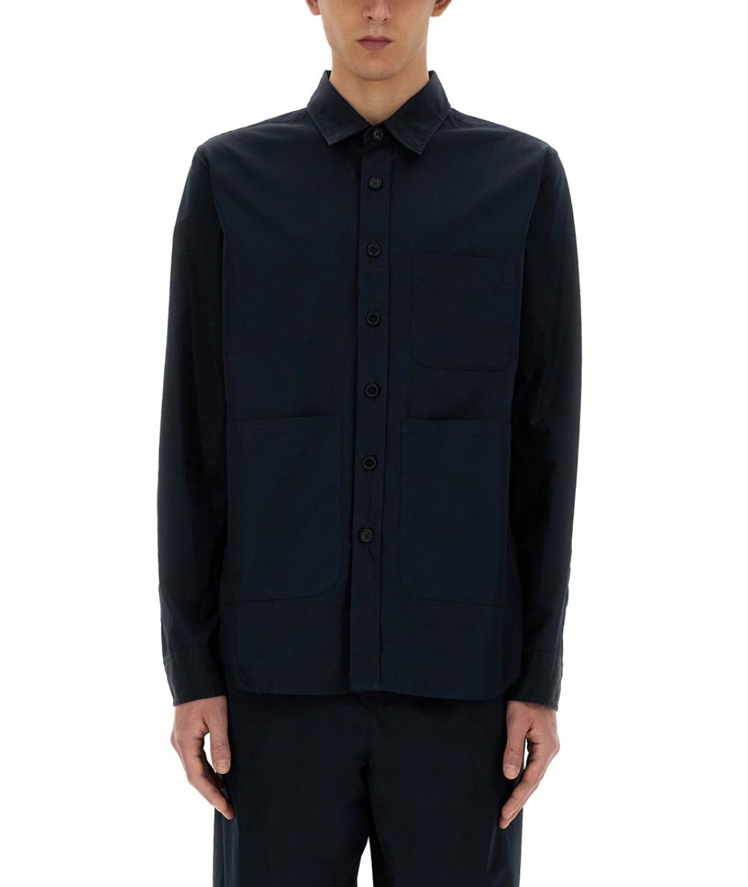 ASPESI Темно-синяя хлопковая кэжуал рубашка, фото 5