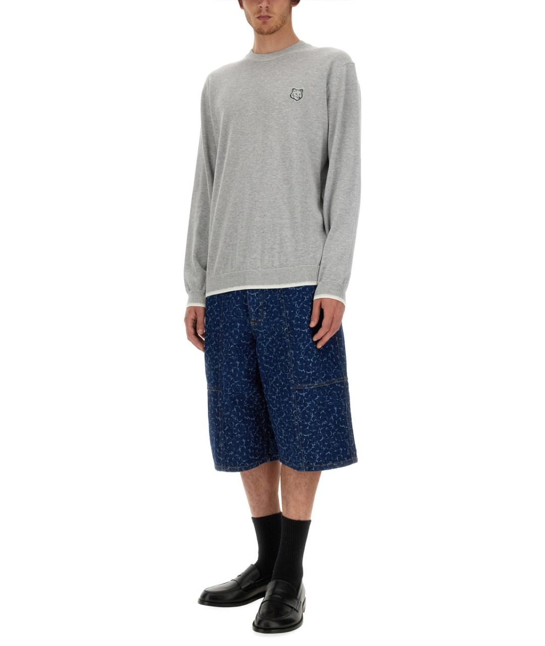 MAISON KITSUNE Серый хлопковый джемпер / свитер, фото 2