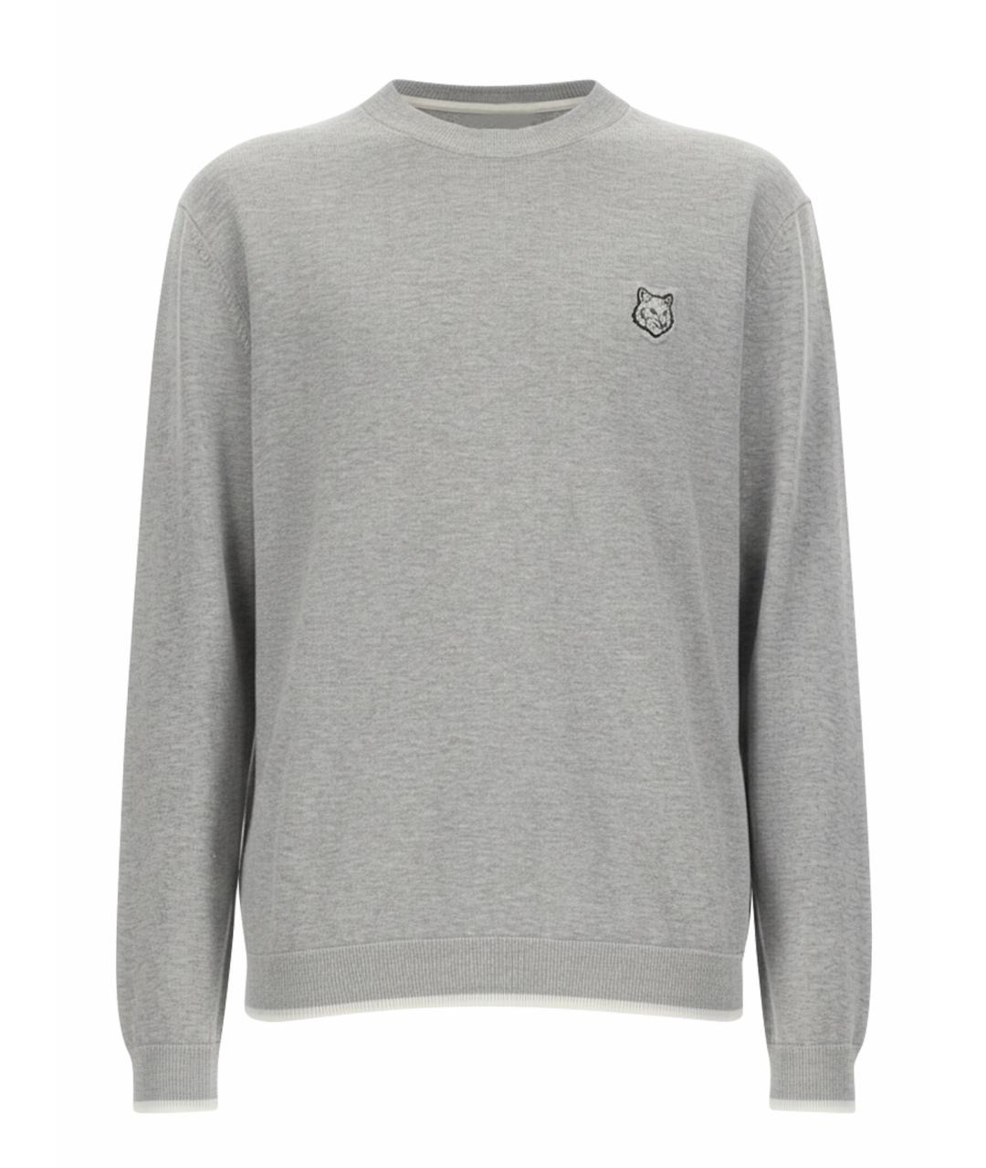MAISON KITSUNE Серый хлопковый джемпер / свитер, фото 1