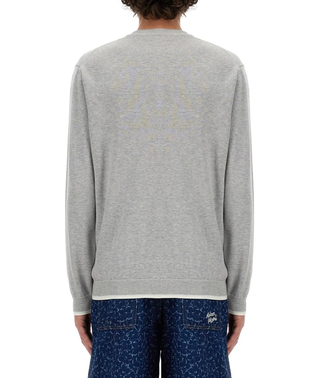 MAISON KITSUNE Серый хлопковый джемпер / свитер, фото 3