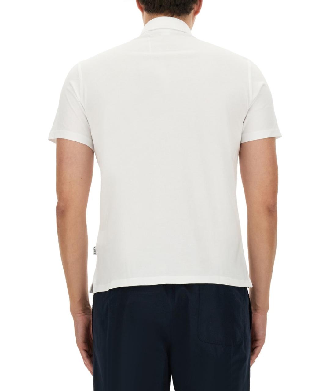 ASPESI Белое хлопковое поло с коротким рукавом, фото 3