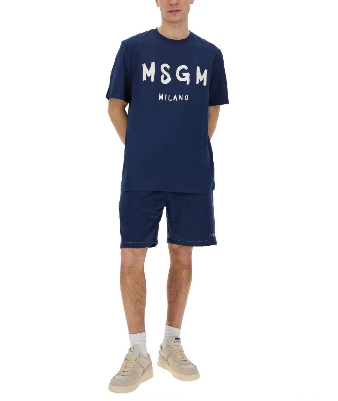 MSGM Синие хлопковые шорты, фото 2