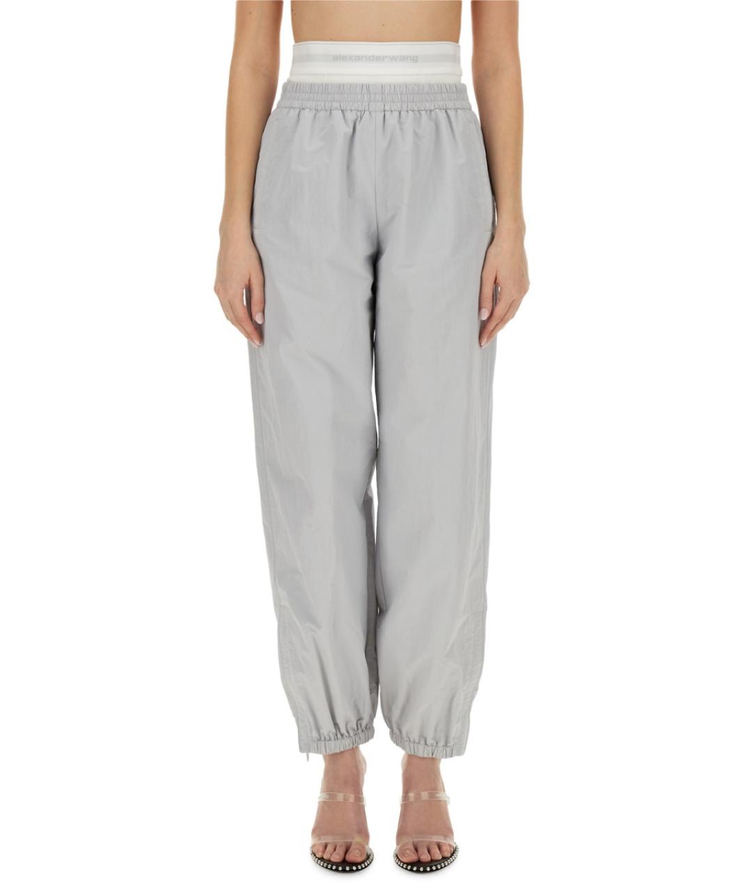 ALEXANDER WANG Серые полиэстеровые спортивные брюки и шорты, фото 5