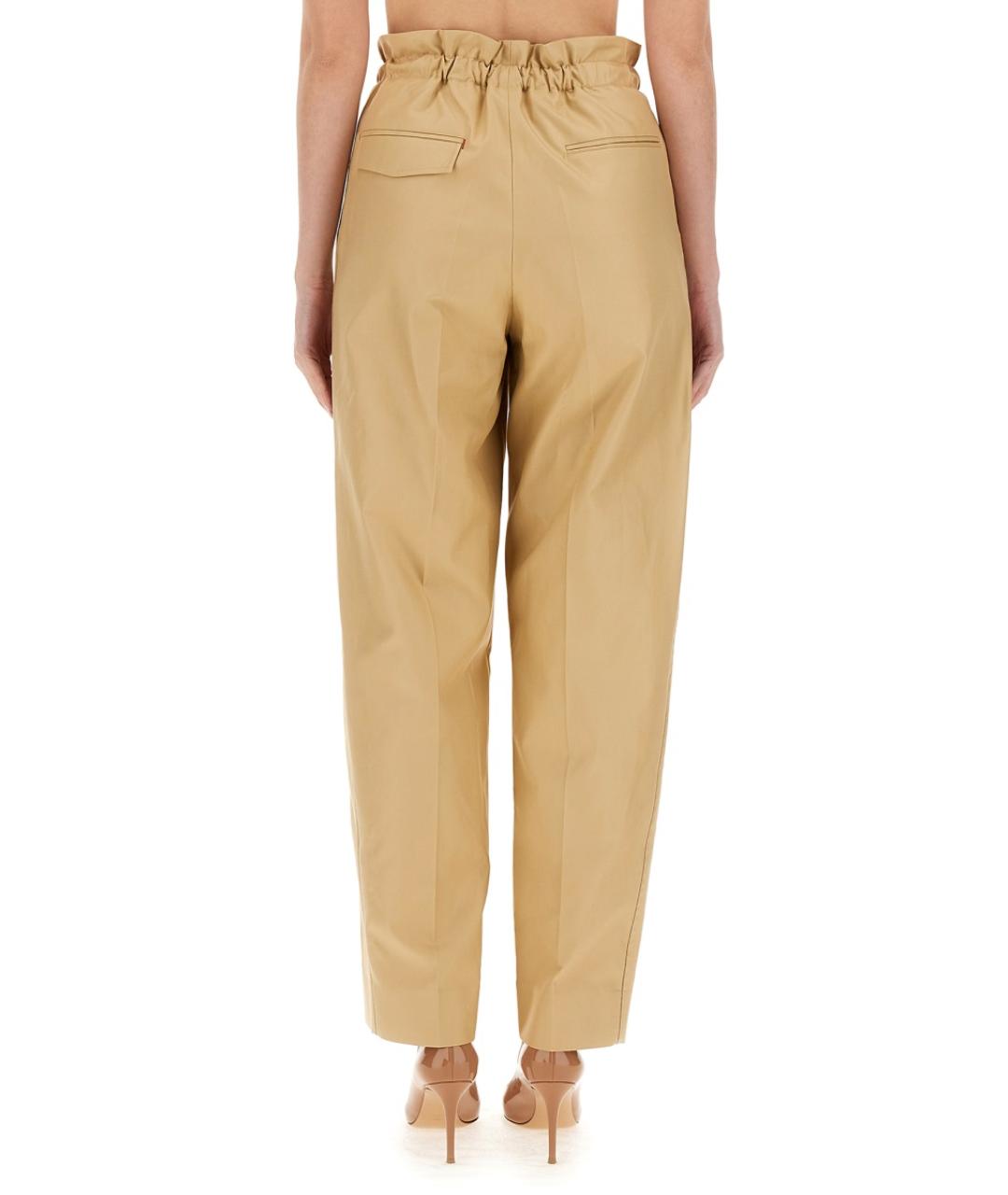 VICTORIA BECKHAM Бежевые хлопковые прямые брюки, фото 5