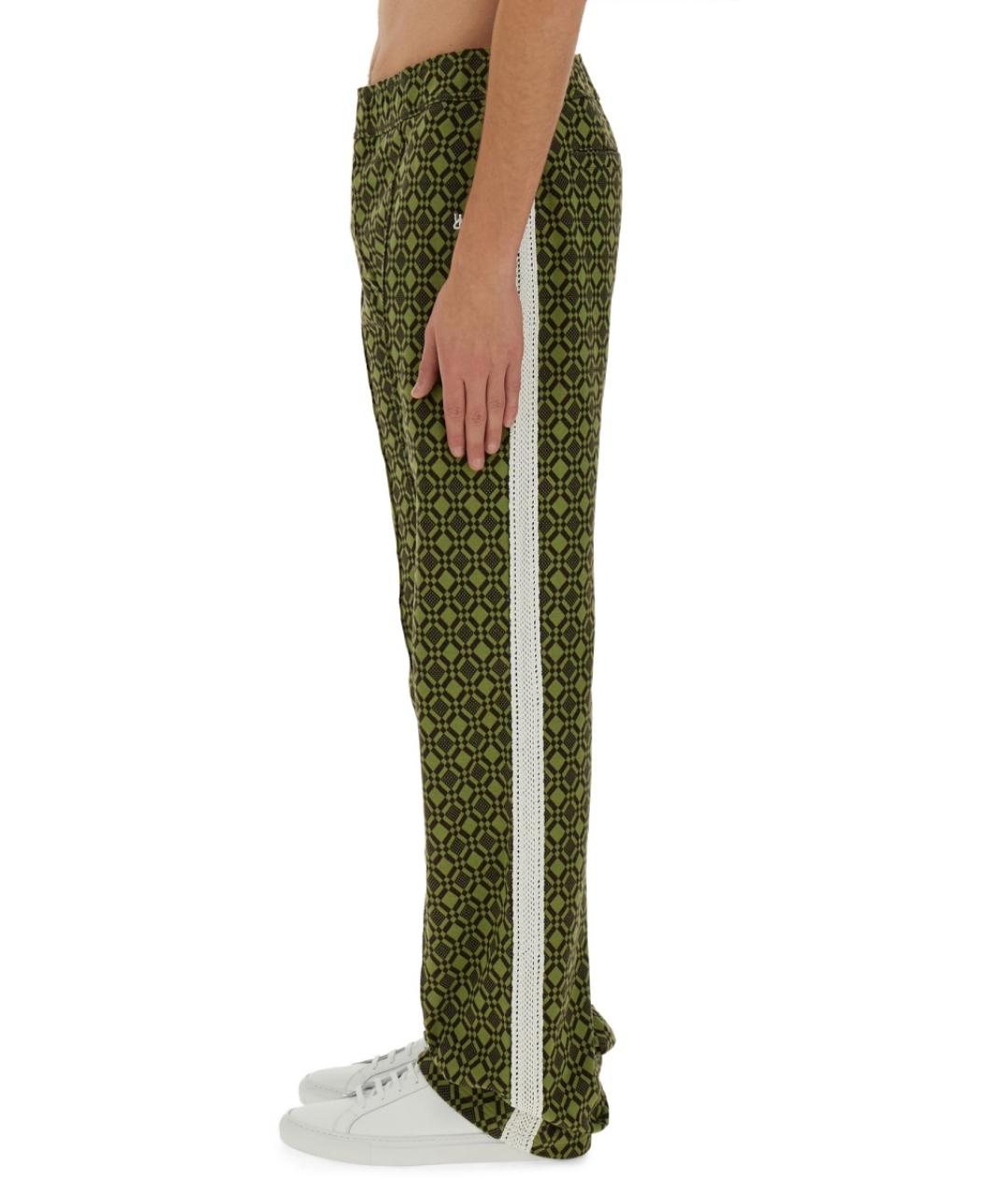 WALES BONNER Зеленые хлопковые повседневные брюки, фото 4