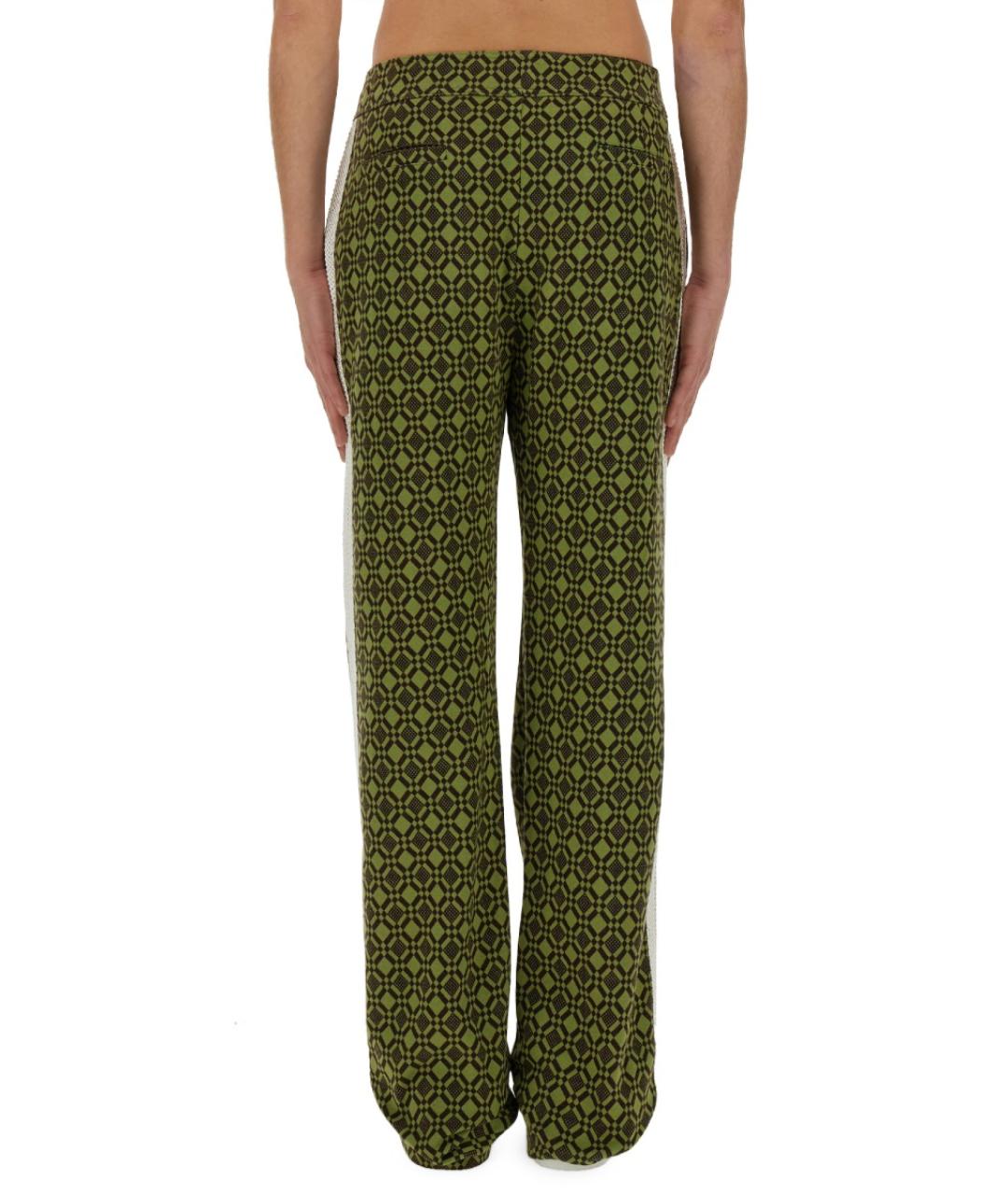 WALES BONNER Зеленые хлопковые повседневные брюки, фото 3