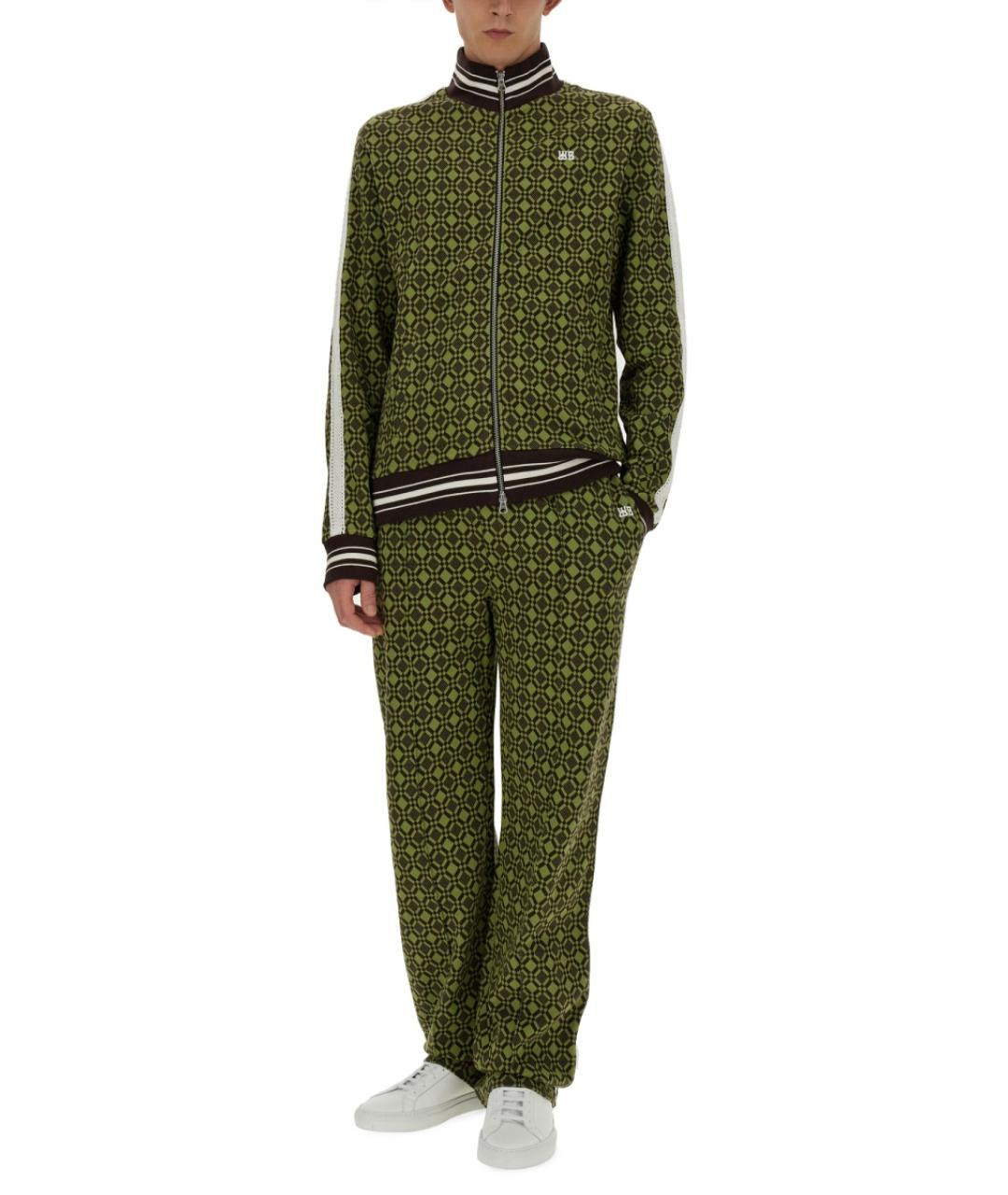 WALES BONNER Зеленые хлопковые повседневные брюки, фото 2