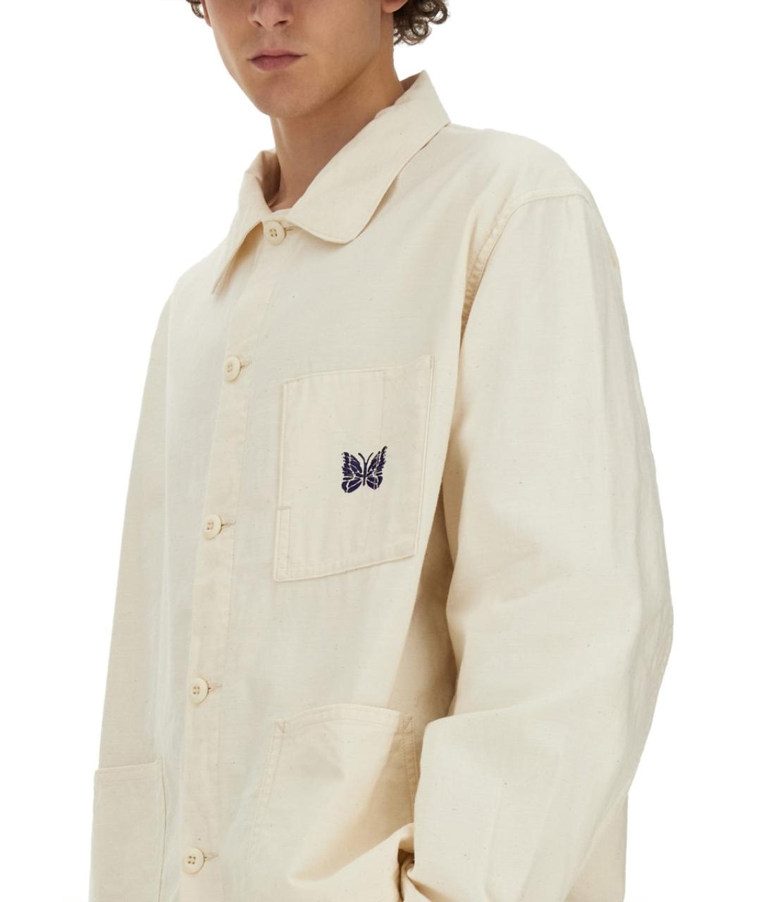 NEEDLES Белая хлопковая кэжуал рубашка, фото 4