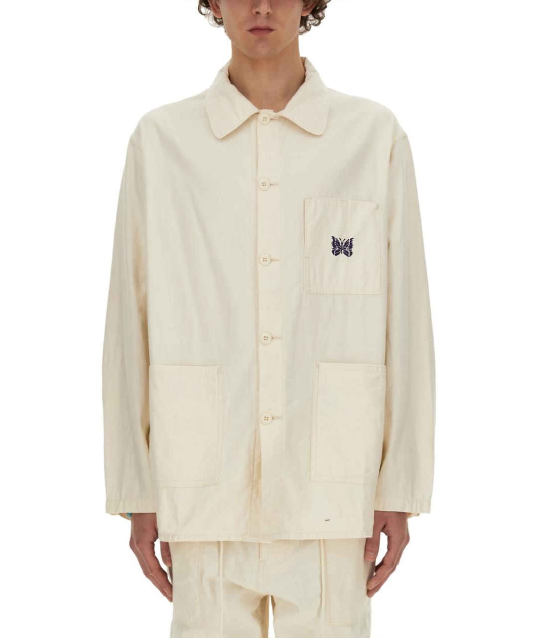 NEEDLES Белая хлопковая кэжуал рубашка, фото 5