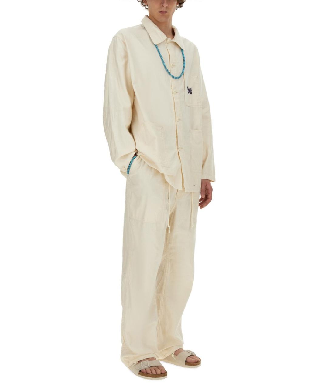 NEEDLES Белая хлопковая кэжуал рубашка, фото 2