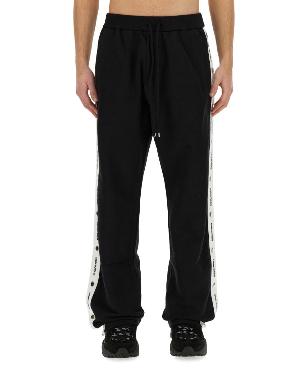 DSQUARED2 Черные хлопковые повседневные брюки, фото 2