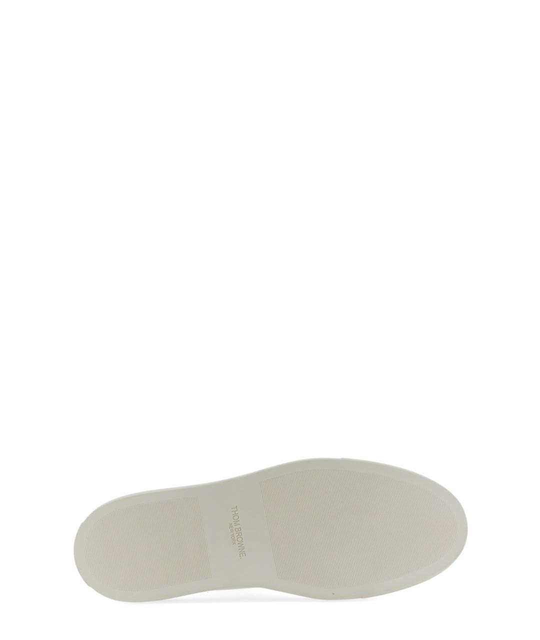 THOM BROWNE Белые кожаные низкие кроссовки / кеды, фото 5