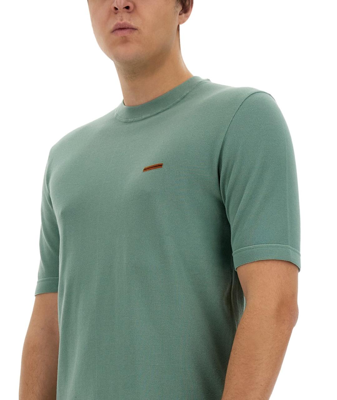 ZEGNA Синяя хлопковая футболка, фото 4