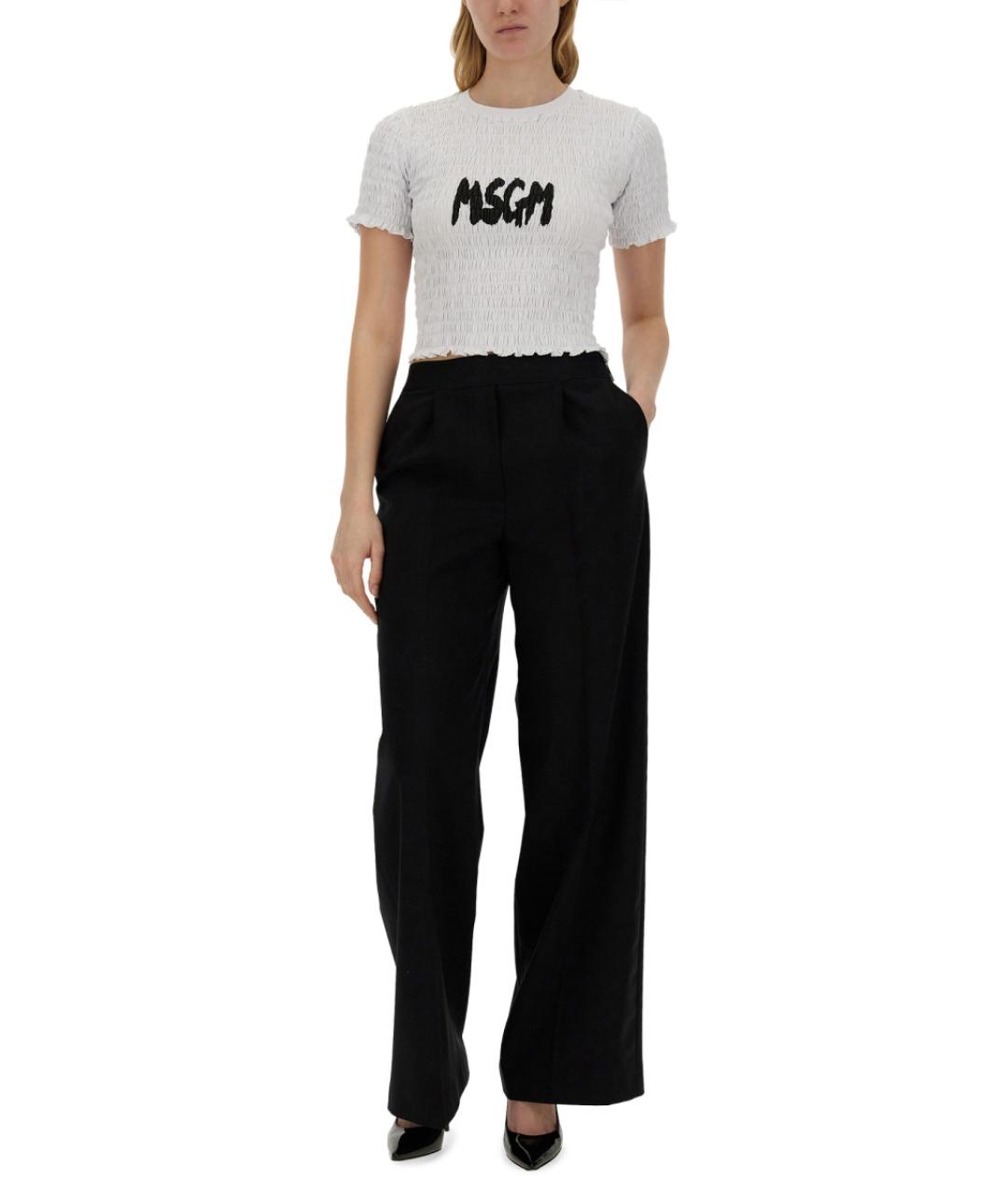 MSGM Белая хлопковая футболка, фото 2