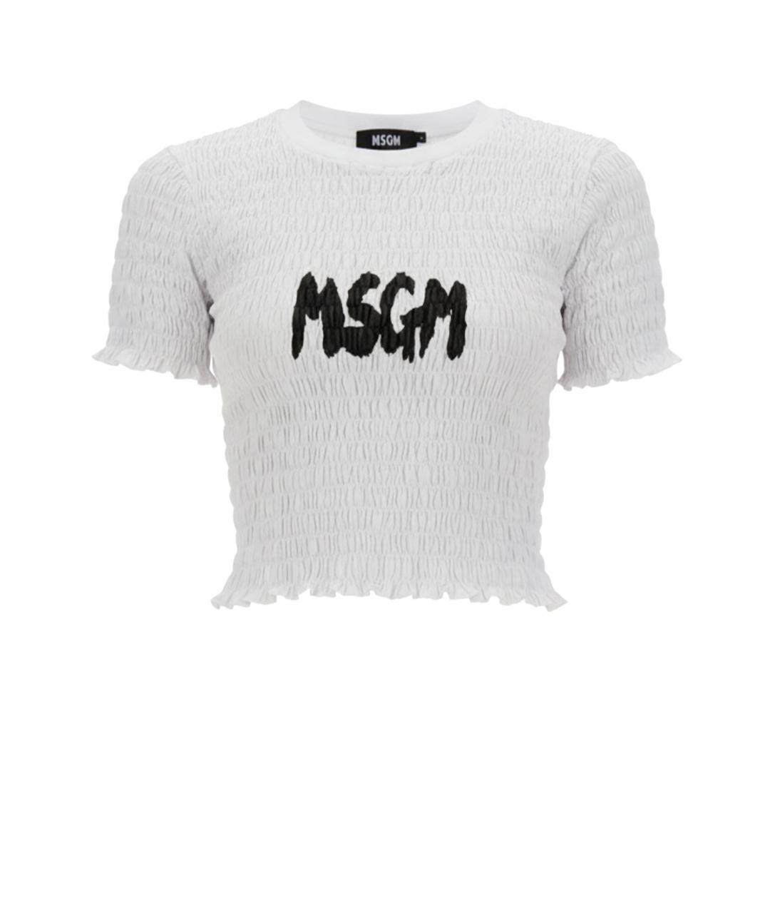 MSGM Белая хлопковая футболка, фото 1