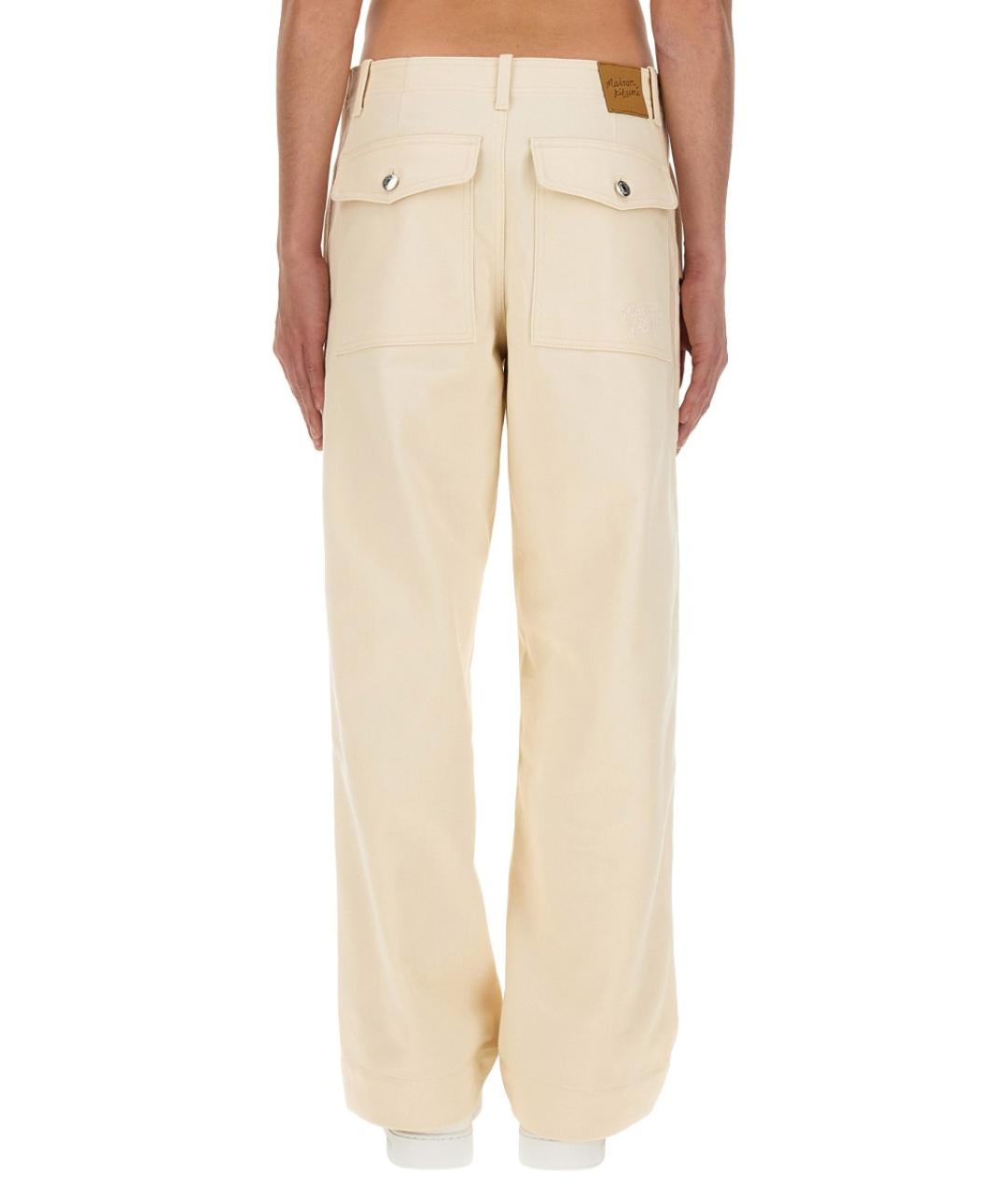 MAISON KITSUNE Белые хлопковые повседневные брюки, фото 3