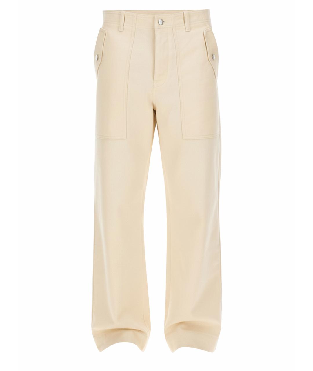 MAISON KITSUNE Белые хлопковые повседневные брюки, фото 1