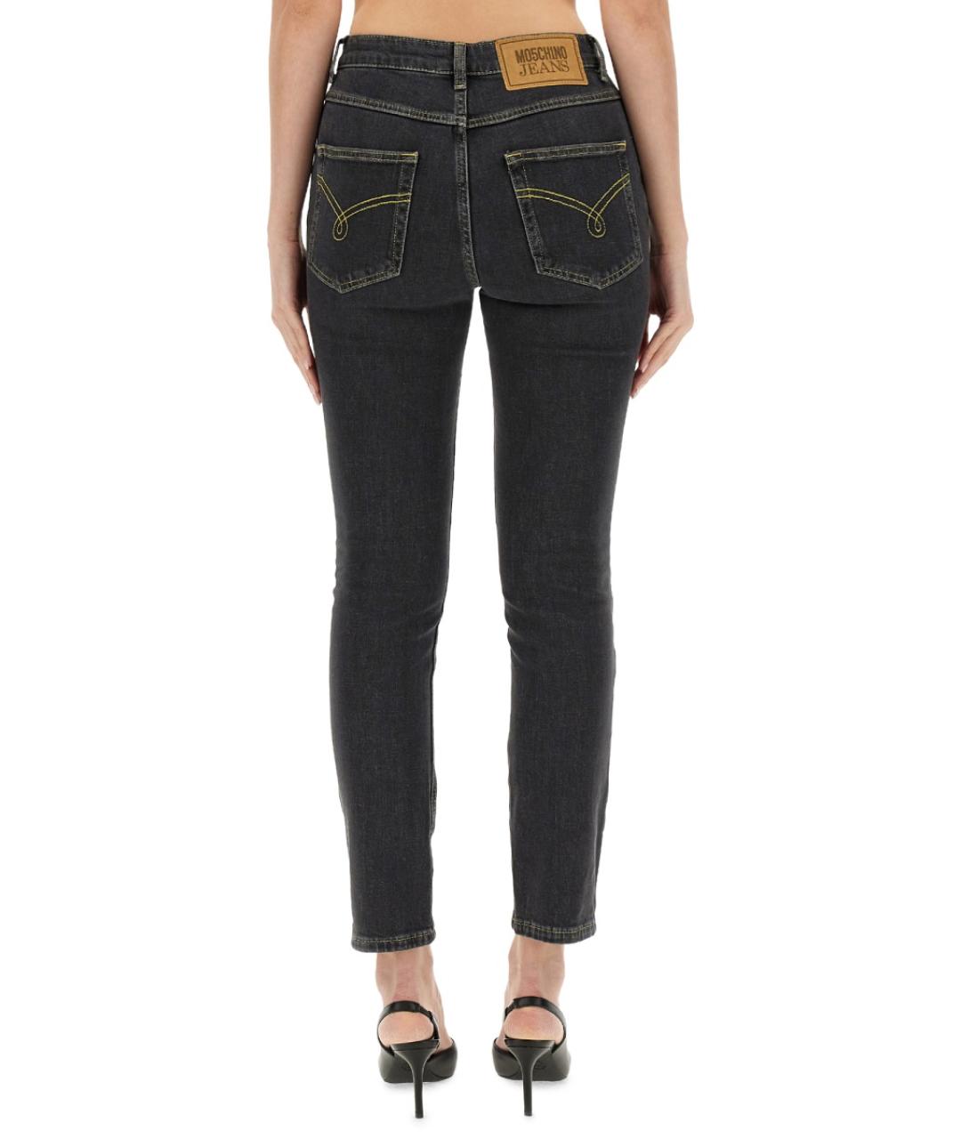 MOSCHINO JEANS Черные хлопковые джинсы слим, фото 4