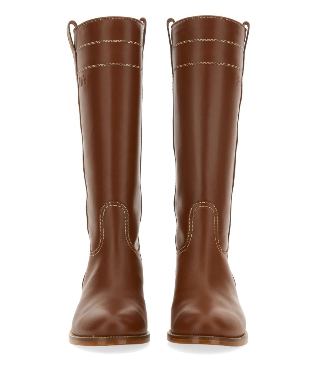 FAY Коричневые кожаные сапоги, фото 4