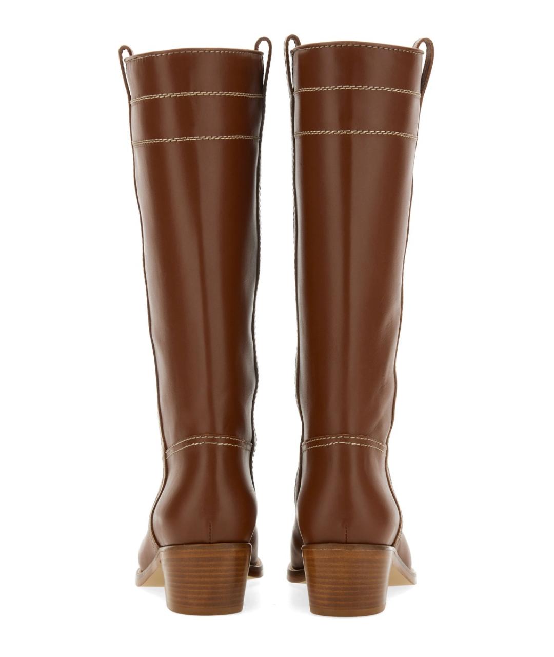 FAY Коричневые кожаные сапоги, фото 3