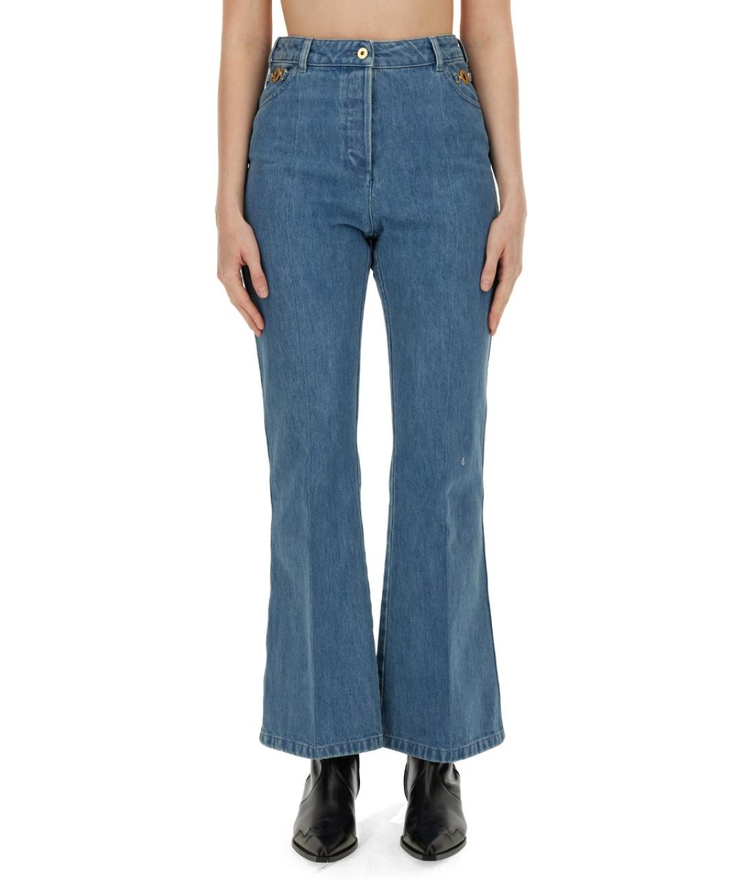 PATOU Синие хлопковые джинсы клеш, фото 5